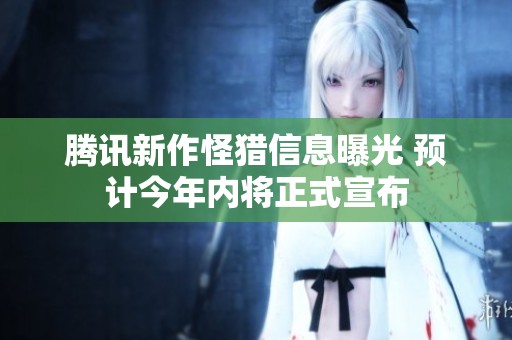 腾讯新作怪猎信息曝光 预计今年内将正式宣布