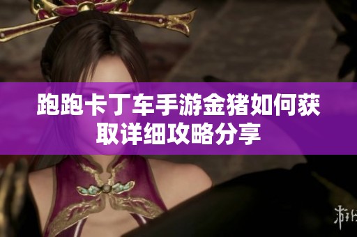 跑跑卡丁车手游金猪如何获取详细攻略分享