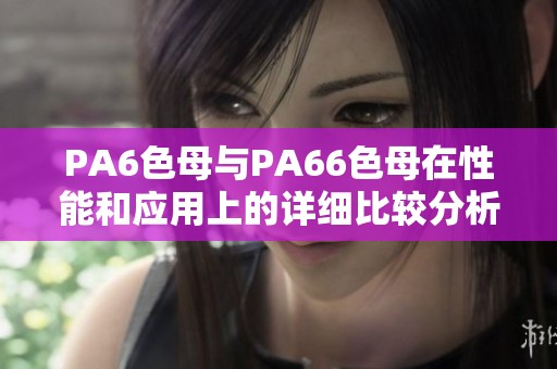 PA6色母与PA66色母在性能和应用上的详细比较分析