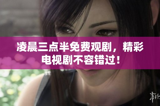 凌晨三点半免费观剧，精彩电视剧不容错过！