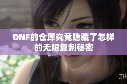 DNF的仓库究竟隐藏了怎样的无限复制秘密