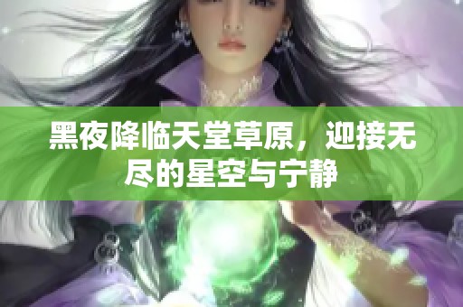 黑夜降临天堂草原，迎接无尽的星空与宁静