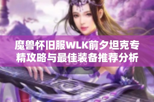 魔兽怀旧服WLK前夕坦克专精攻略与最佳装备推荐分析