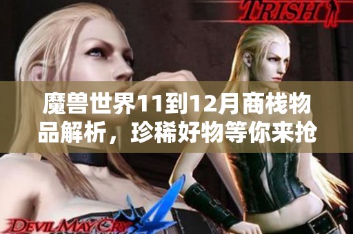 魔兽世界11到12月商栈物品解析，珍稀好物等你来抢!