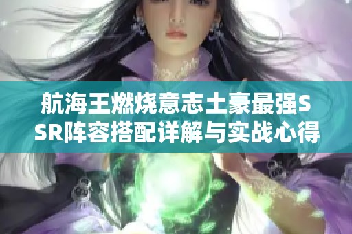 航海王燃烧意志土豪最强SSR阵容搭配详解与实战心得