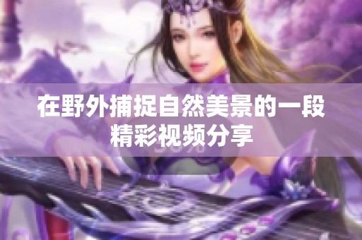 在野外捕捉自然美景的一段精彩视频分享