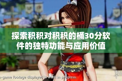 探索积积对积积的桶30分软件的独特功能与应用价值