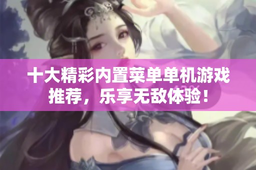 十大精彩内置菜单单机游戏推荐，乐享无敌体验！