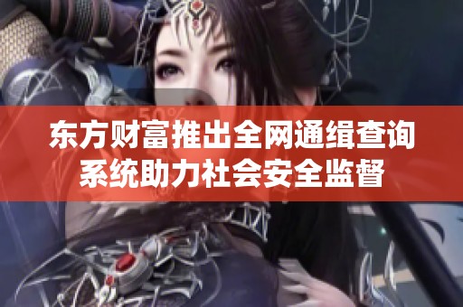东方财富推出全网通缉查询系统助力社会安全监督