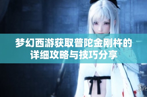梦幻西游获取普陀金刚杵的详细攻略与技巧分享