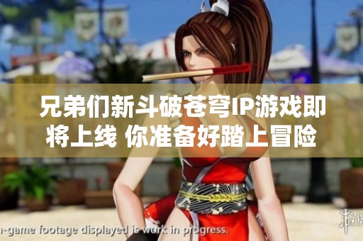 兄弟们新斗破苍穹IP游戏即将上线 你准备好踏上冒险旅程了吗