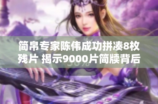 简帛专家陈伟成功拼凑8枚残片 揭示9000片简牍背后的历史秘密