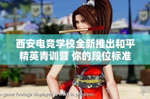 西安电竞学校全新推出和平精英青训营 你的段位标准达标了吗
