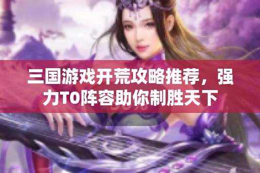 三国游戏开荒攻略推荐，强力T0阵容助你制胜天下