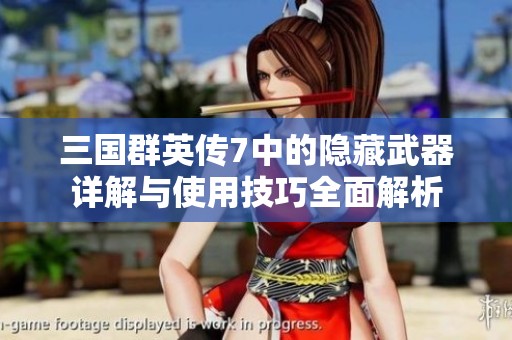 三国群英传7中的隐藏武器详解与使用技巧全面解析