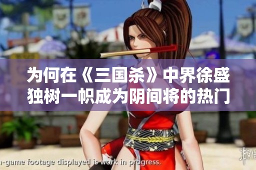 为何在《三国杀》中界徐盛独树一帜成为阴间将的热门选择解析