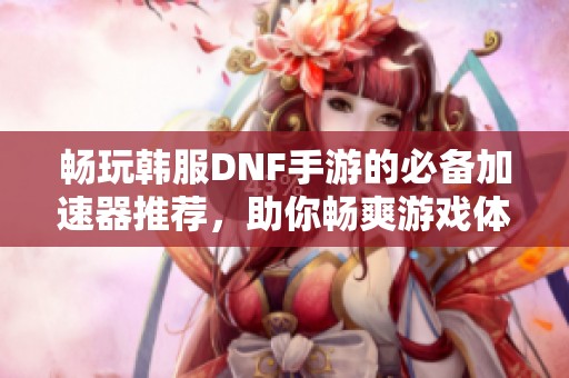 畅玩韩服DNF手游的必备加速器推荐，助你畅爽游戏体验！