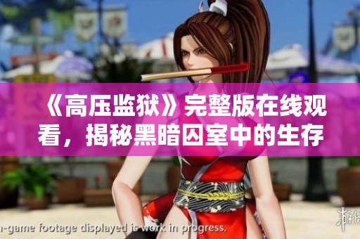 《高压监狱》完整版在线观看，揭秘黑暗囚室中的生存与血泪故事