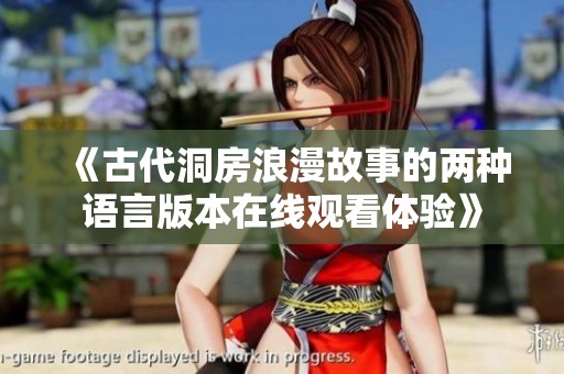 《古代洞房浪漫故事的两种语言版本在线观看体验》