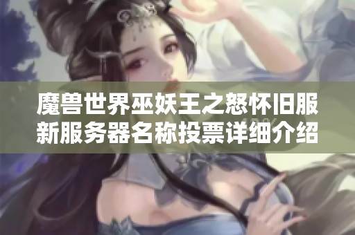 魔兽世界巫妖王之怒怀旧服新服务器名称投票详细介绍与链接 魔兽世界巫妖王之怒怀旧服新服务器名称投票详细介绍与链接