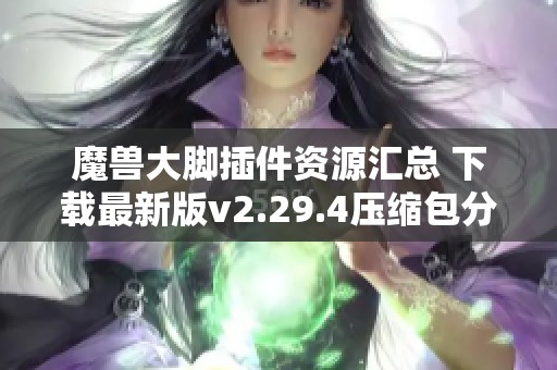 魔兽大脚插件资源汇总 下载最新版v2.29.4压缩包分享