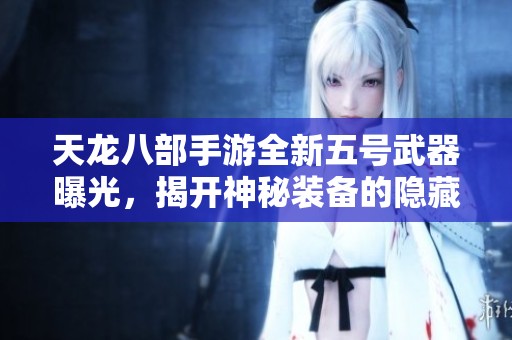 天龙八部手游全新五号武器曝光，揭开神秘装备的隐藏奥秘与强大属性