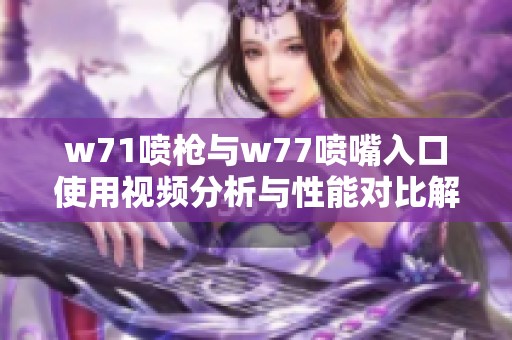 w71喷枪与w77喷嘴入口使用视频分析与性能对比解读