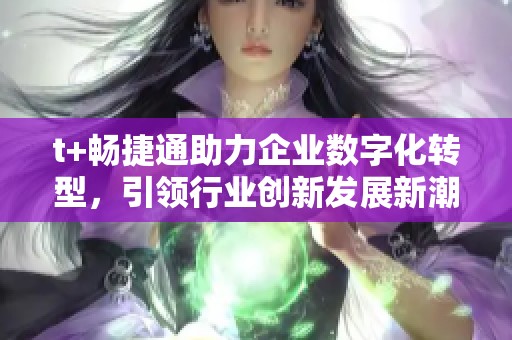 t+畅捷通助力企业数字化转型，引领行业创新发展新潮流