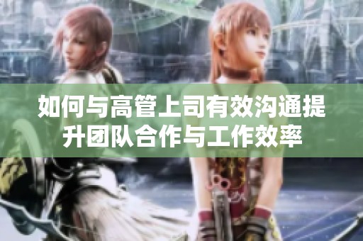 如何与高管上司有效沟通提升团队合作与工作效率