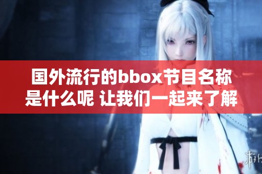 国外流行的bbox节目名称是什么呢 让我们一起来了解一下吧
