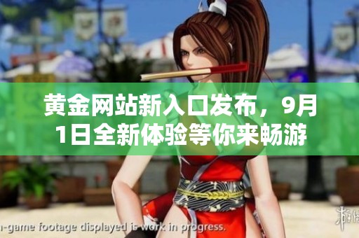 黄金网站新入口发布，9月1日全新体验等你来畅游